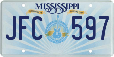 MS license plate JFC597