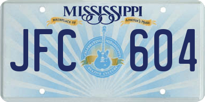 MS license plate JFC604