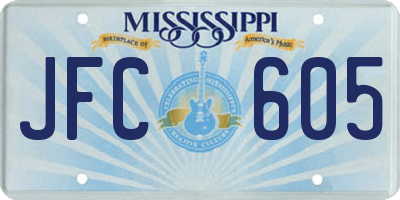MS license plate JFC605