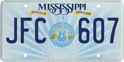 MS license plate JFC607
