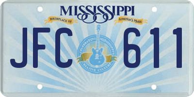 MS license plate JFC611