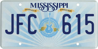 MS license plate JFC615