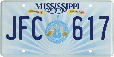 MS license plate JFC617