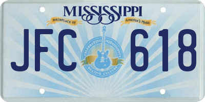 MS license plate JFC618