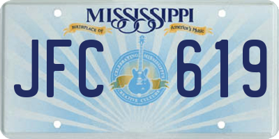 MS license plate JFC619