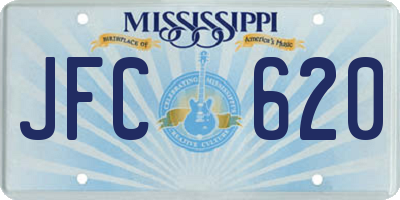 MS license plate JFC620