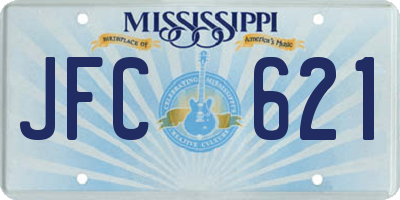 MS license plate JFC621