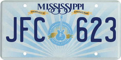 MS license plate JFC623