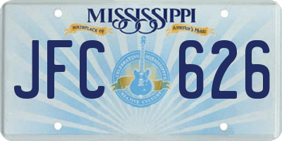 MS license plate JFC626