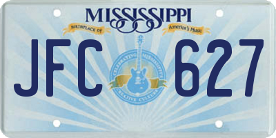 MS license plate JFC627