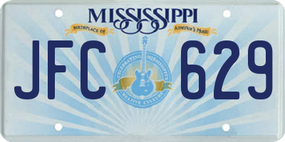 MS license plate JFC629