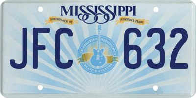 MS license plate JFC632