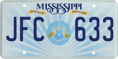 MS license plate JFC633
