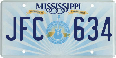 MS license plate JFC634