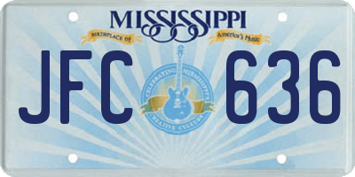 MS license plate JFC636