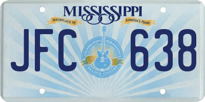MS license plate JFC638