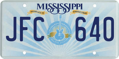 MS license plate JFC640