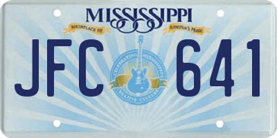 MS license plate JFC641