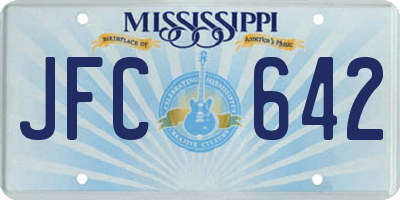 MS license plate JFC642