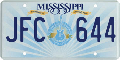 MS license plate JFC644