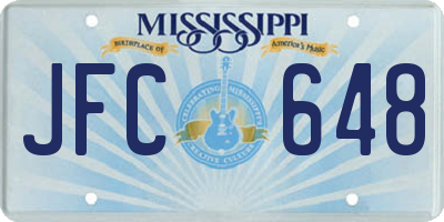 MS license plate JFC648