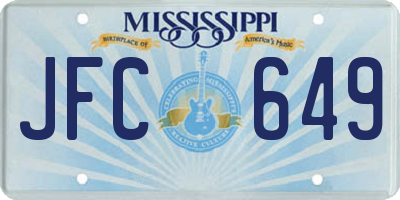 MS license plate JFC649