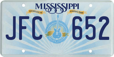 MS license plate JFC652