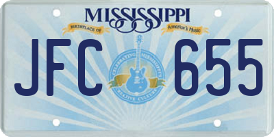 MS license plate JFC655