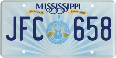 MS license plate JFC658