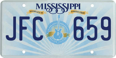 MS license plate JFC659