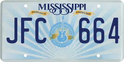 MS license plate JFC664