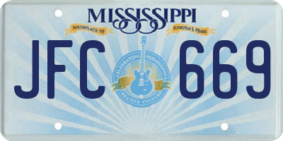 MS license plate JFC669