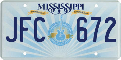 MS license plate JFC672
