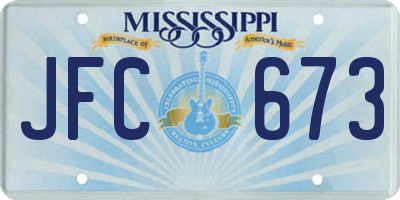 MS license plate JFC673