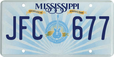 MS license plate JFC677