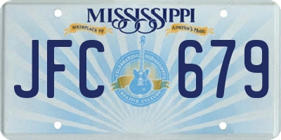MS license plate JFC679