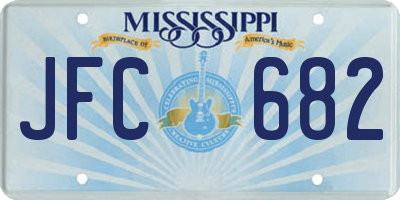 MS license plate JFC682