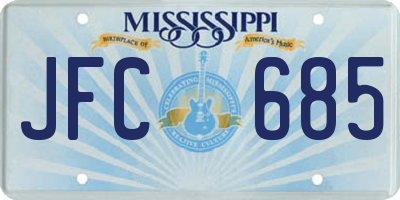 MS license plate JFC685