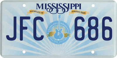 MS license plate JFC686