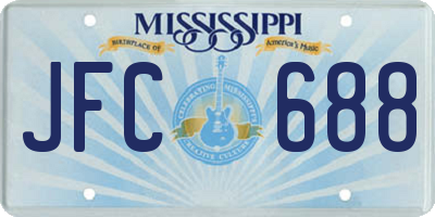 MS license plate JFC688