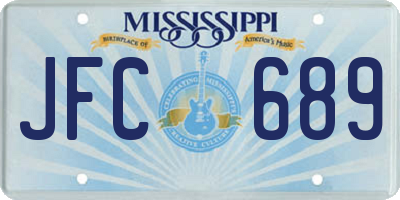 MS license plate JFC689