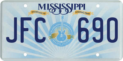 MS license plate JFC690