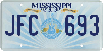 MS license plate JFC693