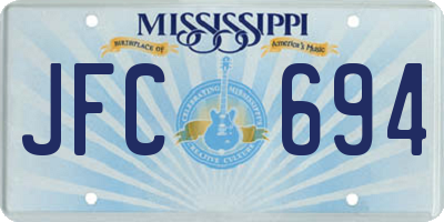 MS license plate JFC694
