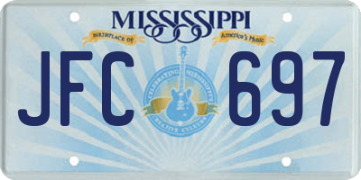 MS license plate JFC697