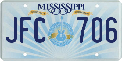 MS license plate JFC706