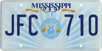 MS license plate JFC710
