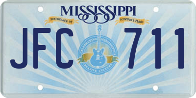 MS license plate JFC711