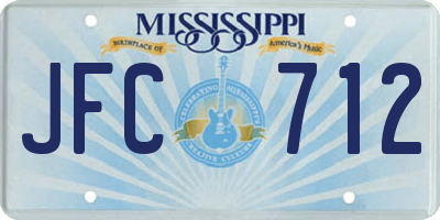 MS license plate JFC712