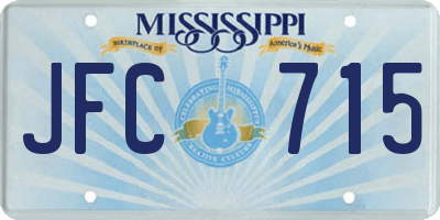MS license plate JFC715